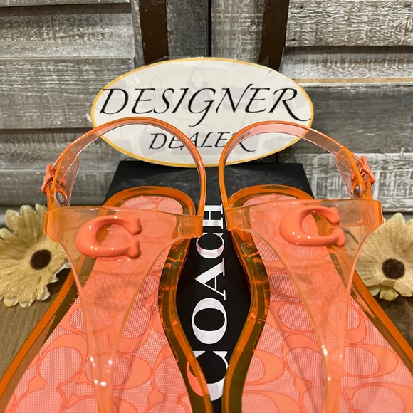 Authentic COACH Natalee Jelly Tangerine Sandal Size 6B NIB C3067 - Picture 3 of 12